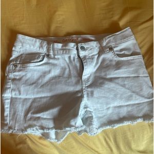 Girls size 14/16 white denim shorts